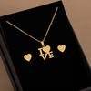 Набор ожерелий из нержавеющей стали с полым сердцем, женский нишевый дизайн, золотая подвеска, цепочка для ключицы