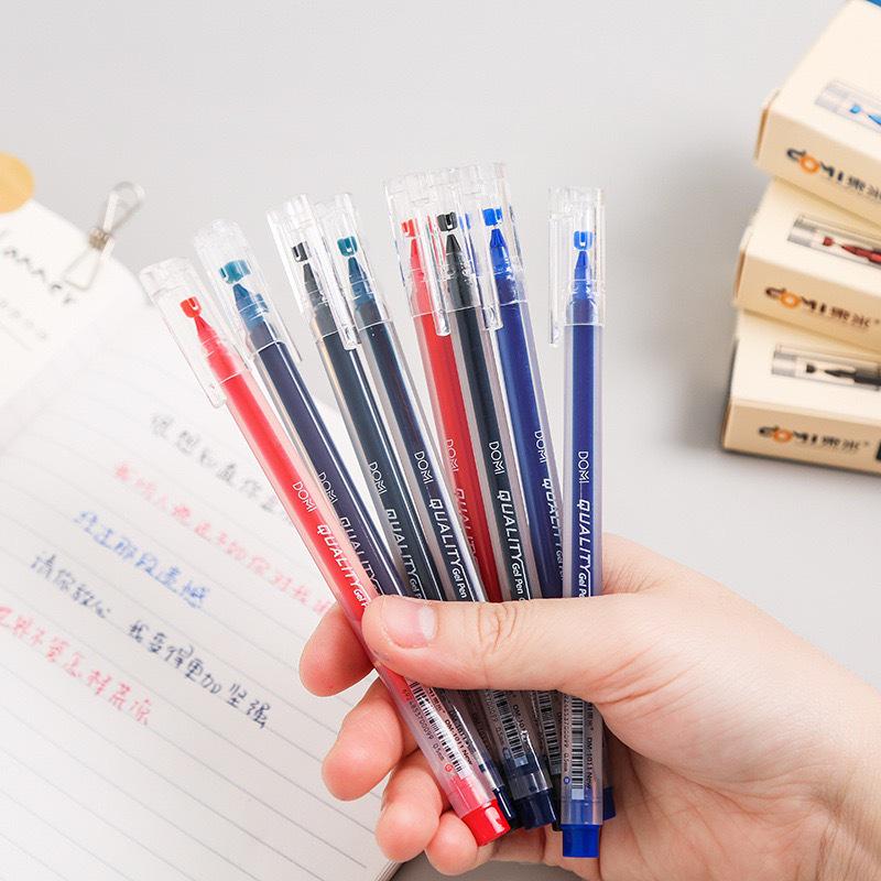 Dong Mi 1011 Large Capacity Needle Tip Signature Pen with Cap - Red, Blue, Black Ink, 0.5mm