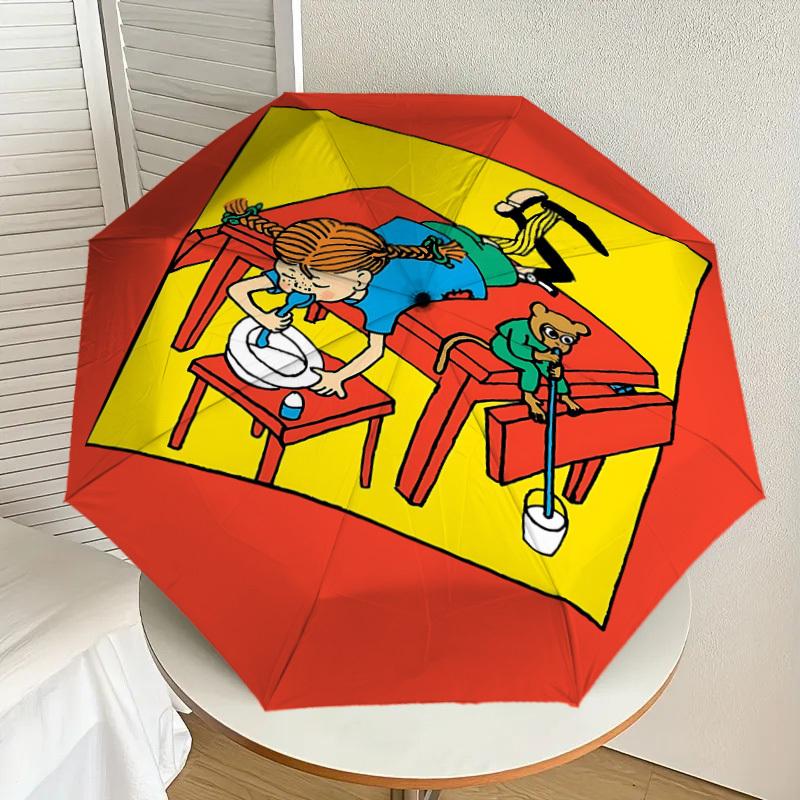 1PC girl piano Automatic Open/Close Umbrella with Windproof, 8-Rib Sturdy Canopy, Durable Ribs, Fashionable Design,1240a