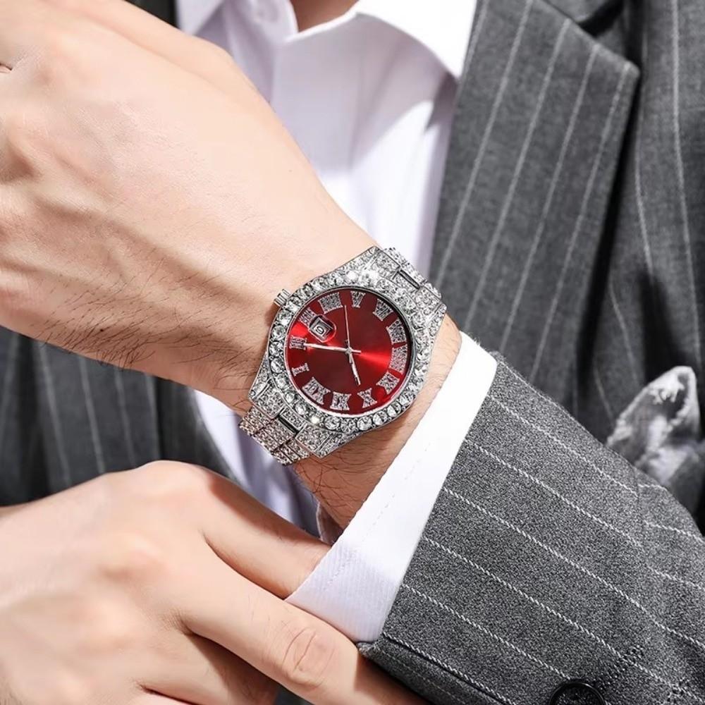 Waterproof Quartz Wristwatch Date Display Men  Watch Fashion Iced Out Watch  Luxury Accessory
