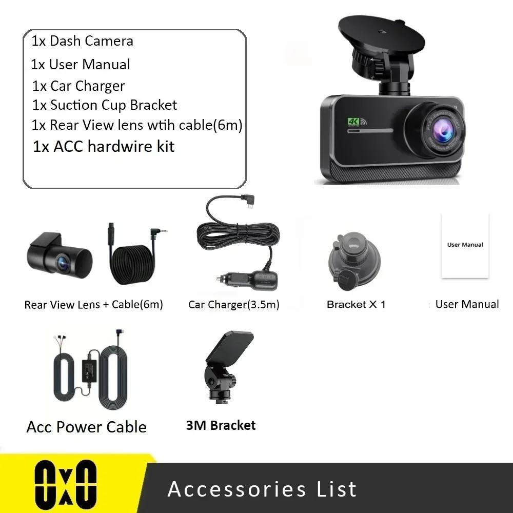 4K Black Box Car Camera with WIFI UHD 2160P Dash Cam CAR DVR Vechile Vidoe Recorder Dash Camera