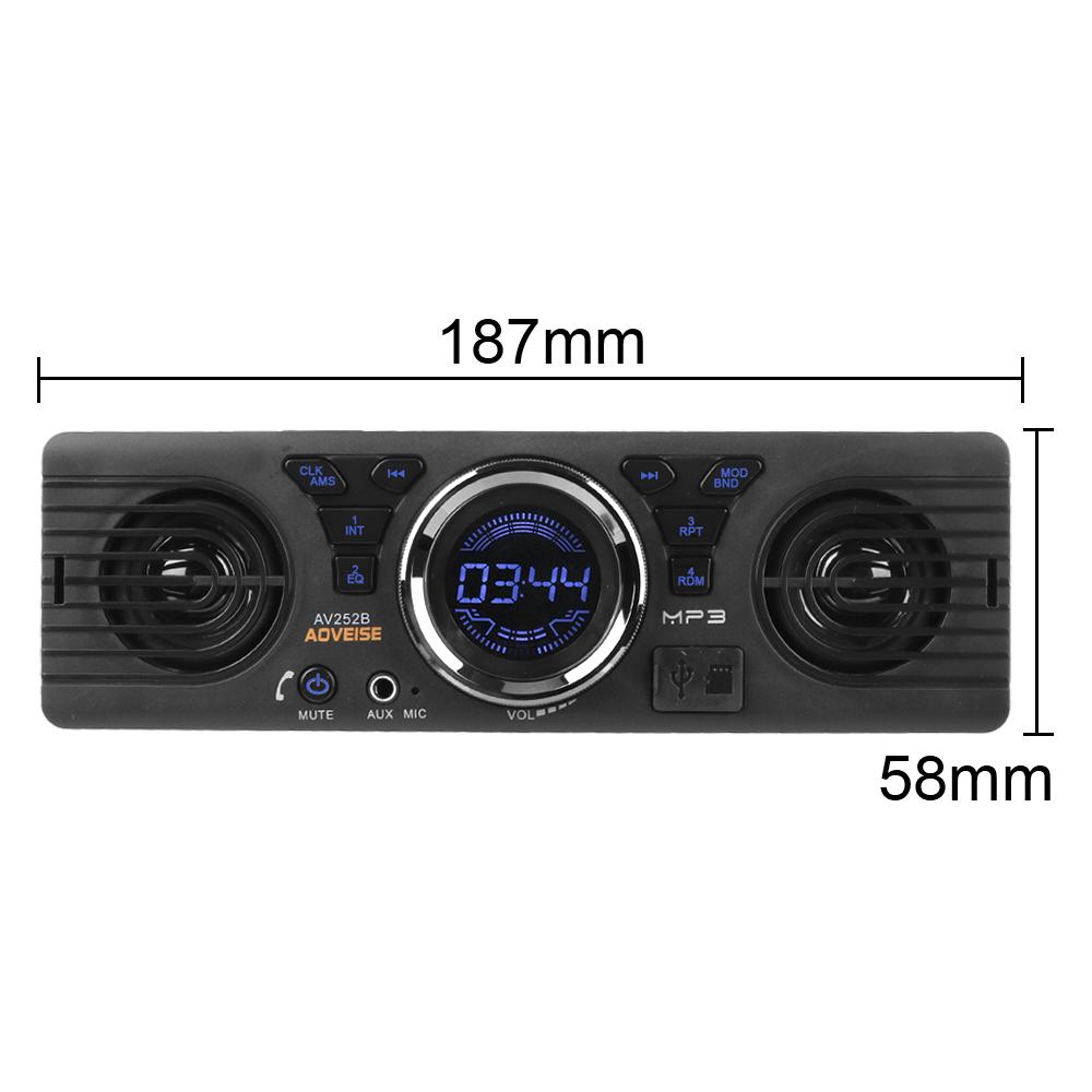 Автомобильный радиоприемник Авторадио Встроенный 2 динамика Bluetooth Hands-free 1 Din AUX вход FM-аудио MP3-плеер USB TF-карта Зарядка телефона