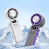 1PC High-speed Handheld Fan Ice Compress Cooling Small Outdoor Portable Foldable Small Neck Fan Digital Display Stepless Speed Regulation