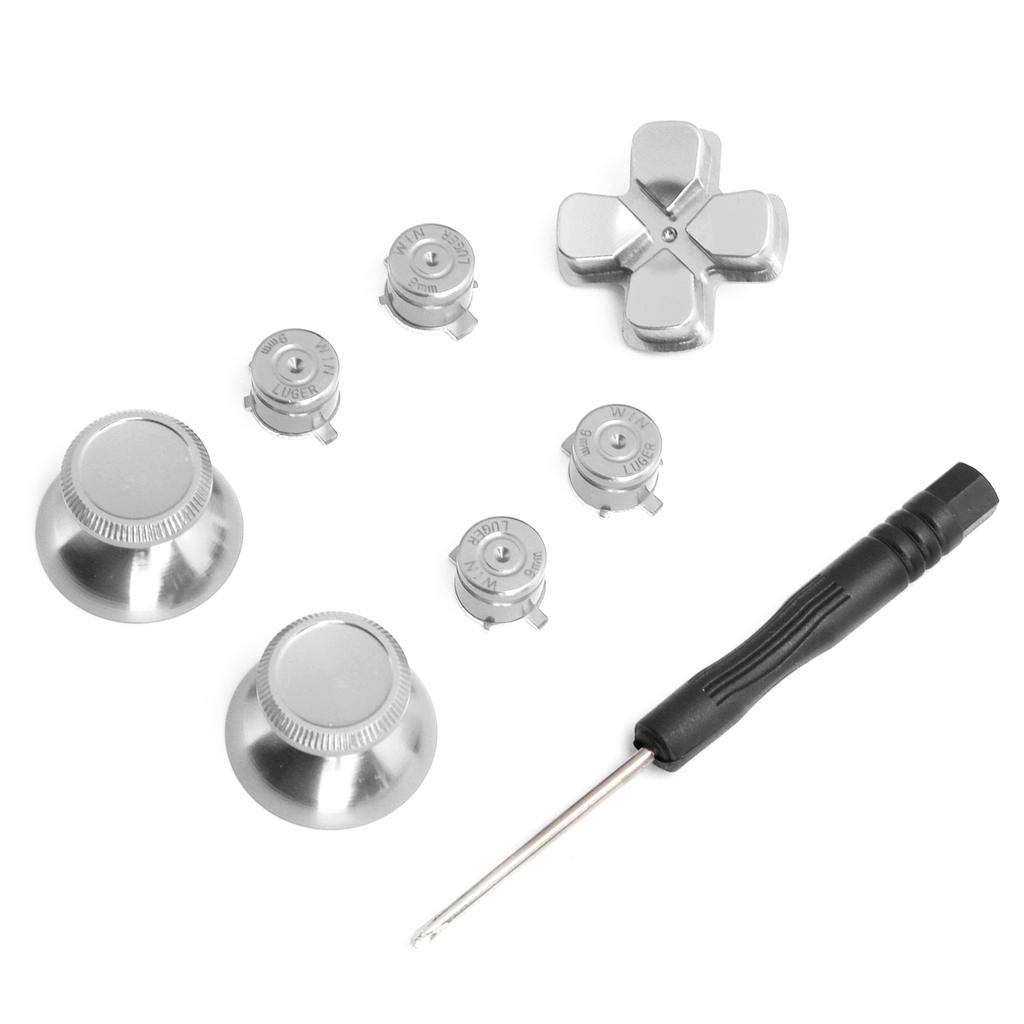 Игровой контроллер, кнопки из алюминиевого сплава, набор джойстиков, запасные части для PS4Silver