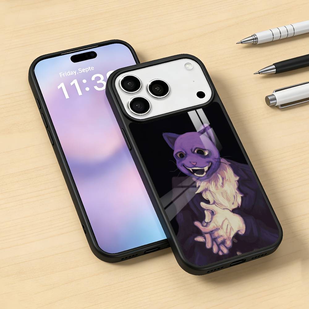 Чехол для телефона P-PocketCat F-Fear H-Hunger Магнитный Для iPhone17 16 15 14 13 12 Pro Max Для Magsafe Беспроводная зарядка Чехол