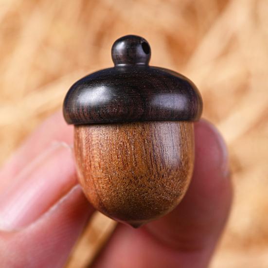 1/5Pcs Mini Acorns Storage Box Solid Wood Pill Box Outdoor Portable Rosewood Acorns Tablets Storage Case Container Organizer Sealed Can