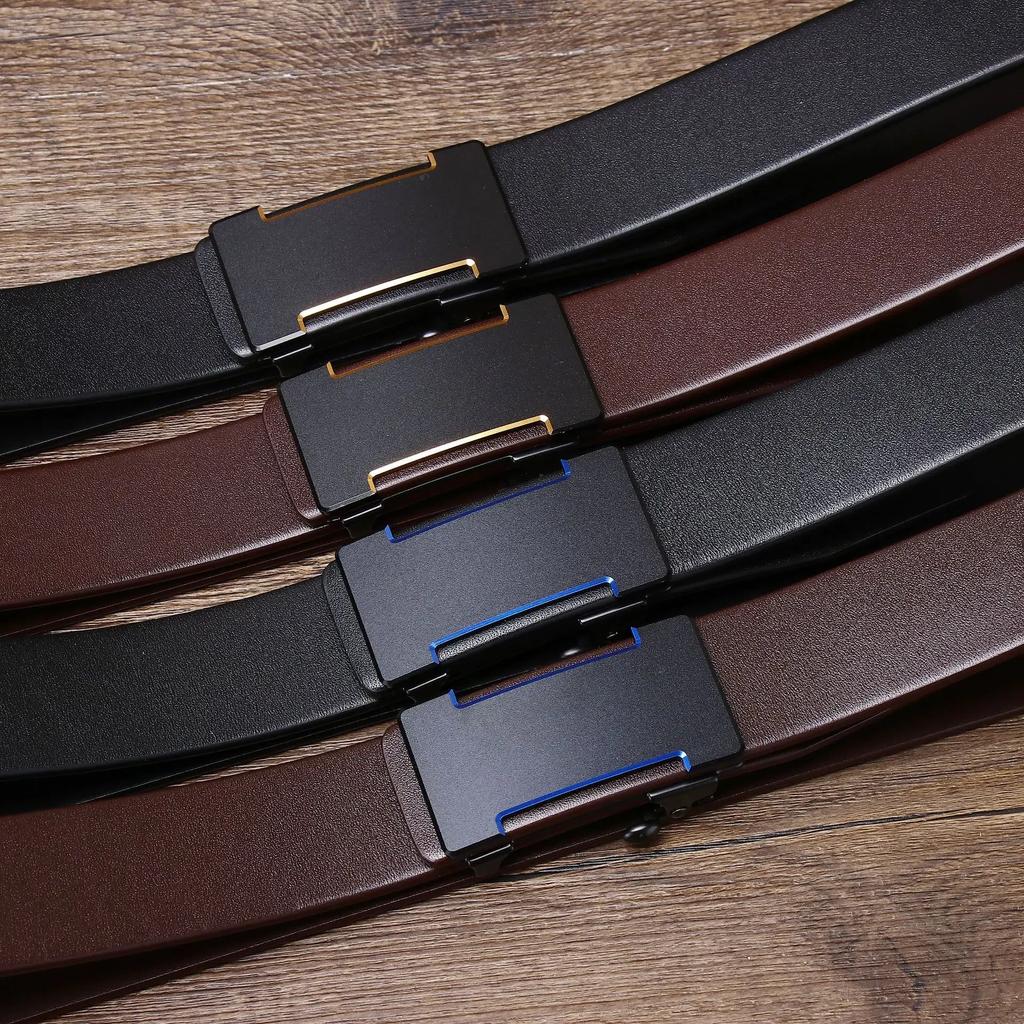 3.5CM Pure Cowhide High Quality Genuine Leather Belts for Men Strap Male Automatic Buckle Business Suit Trouser Belt Luxury