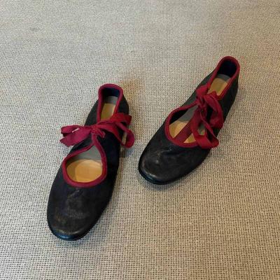 Версия из овчины~ нишевый литературно-художественный стиль туфли-балетки с легким вырезом женские универсальные ретро контрастного цвета на шнуровке на плоской подошве мягкие