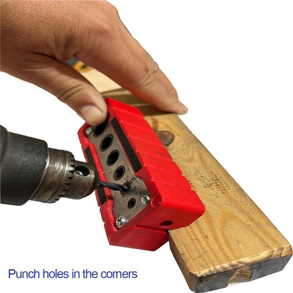 2 12mm Vertical Pocket Hole Jig 9 Hole Drill Bit Guide Jig Positioner Locator CNC Engraving Scale Wood Panel Hole Puncher Locator Woodworking