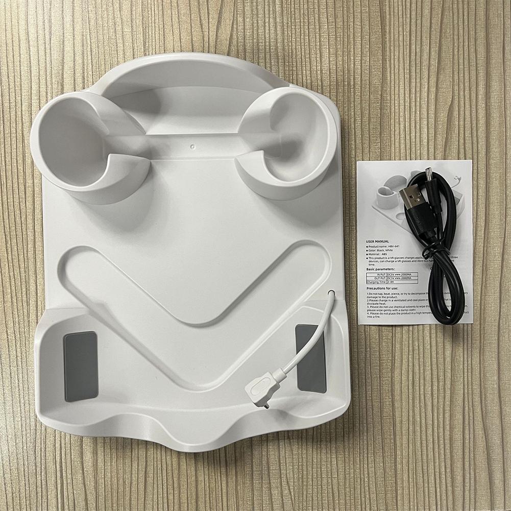 Зарядная станция для VR-шлема Meta Quest 3S, органайзер, база, станция быстрой зарядки, зарядное устройство с RGB-подсветкой для Oculus Quest3/Quest 2