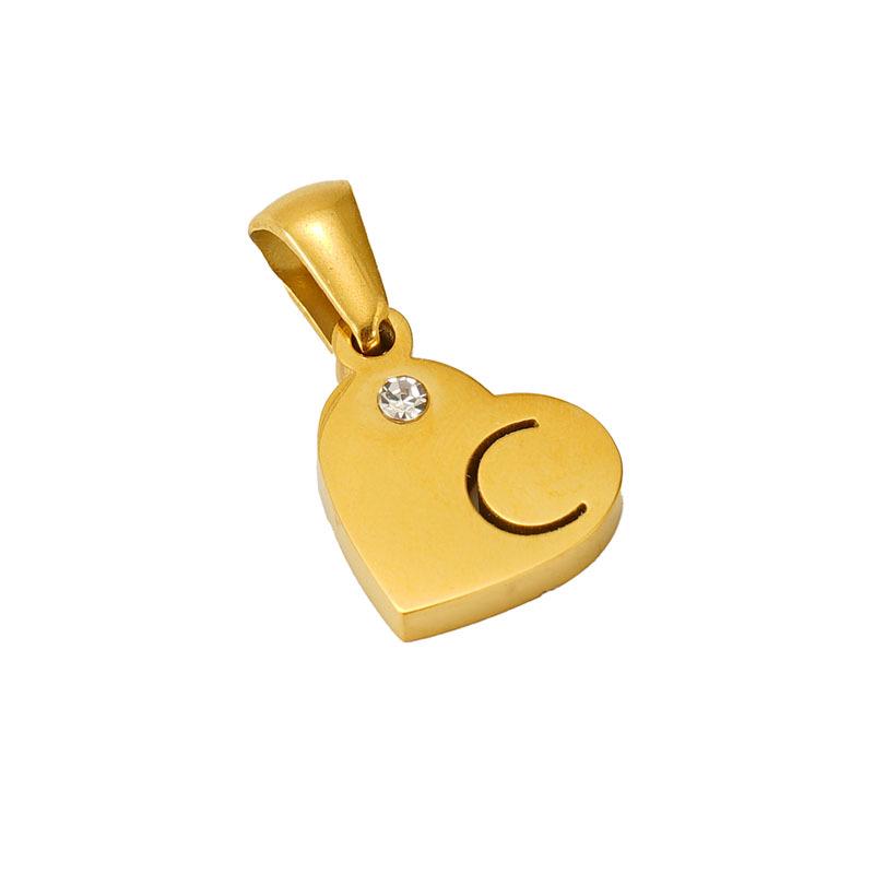 Подвеска «Любовь» из 26 букв: Ожерелье с инициалами в форме сердца из нержавеющей стали для женщин