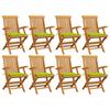 Day and Night - Day and Night Garden Chairs 8 Units Teak Wood with Bright Green Cushions