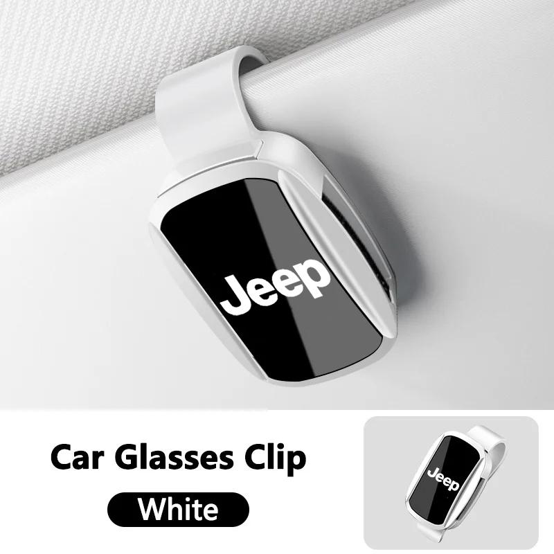 Car Sunglasses Holder Eyeglasses Hanger Sun Visor Glasses Clip For Jeep Grand Cherokee Wrangler JK Gladiator Compass Renegade AJS1