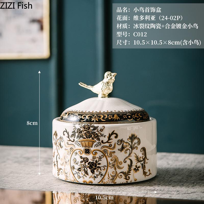 Американская ретро керамическая шкатулка для украшений креативная птица кольцо серьги ожерелье органайзер контейнер для хранения украшений домашний инструмент для хранения