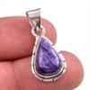 Natural Charoite Gemstone Handmade 925 Solid Sterling Silver Pendant 1.25'' P2j44
