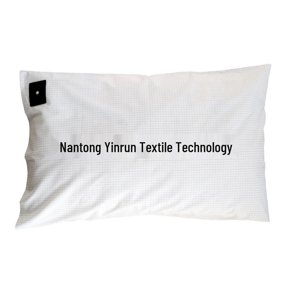 10% Silver Fiber Conductive Grounding Pillowcase, Grey/White Plaid