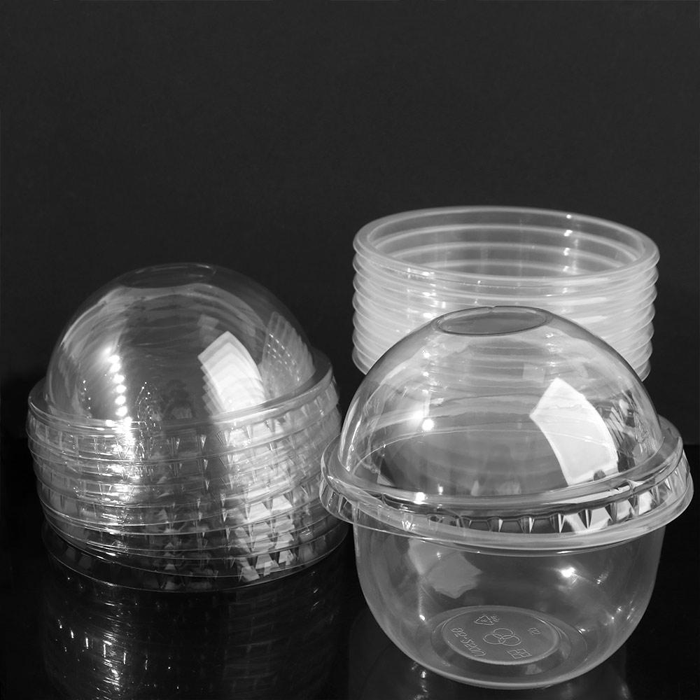 50pcs 250/360/500ML Ice Cream Cup U Shaped Dessert Cup Drinkware Salad Cup Jelly