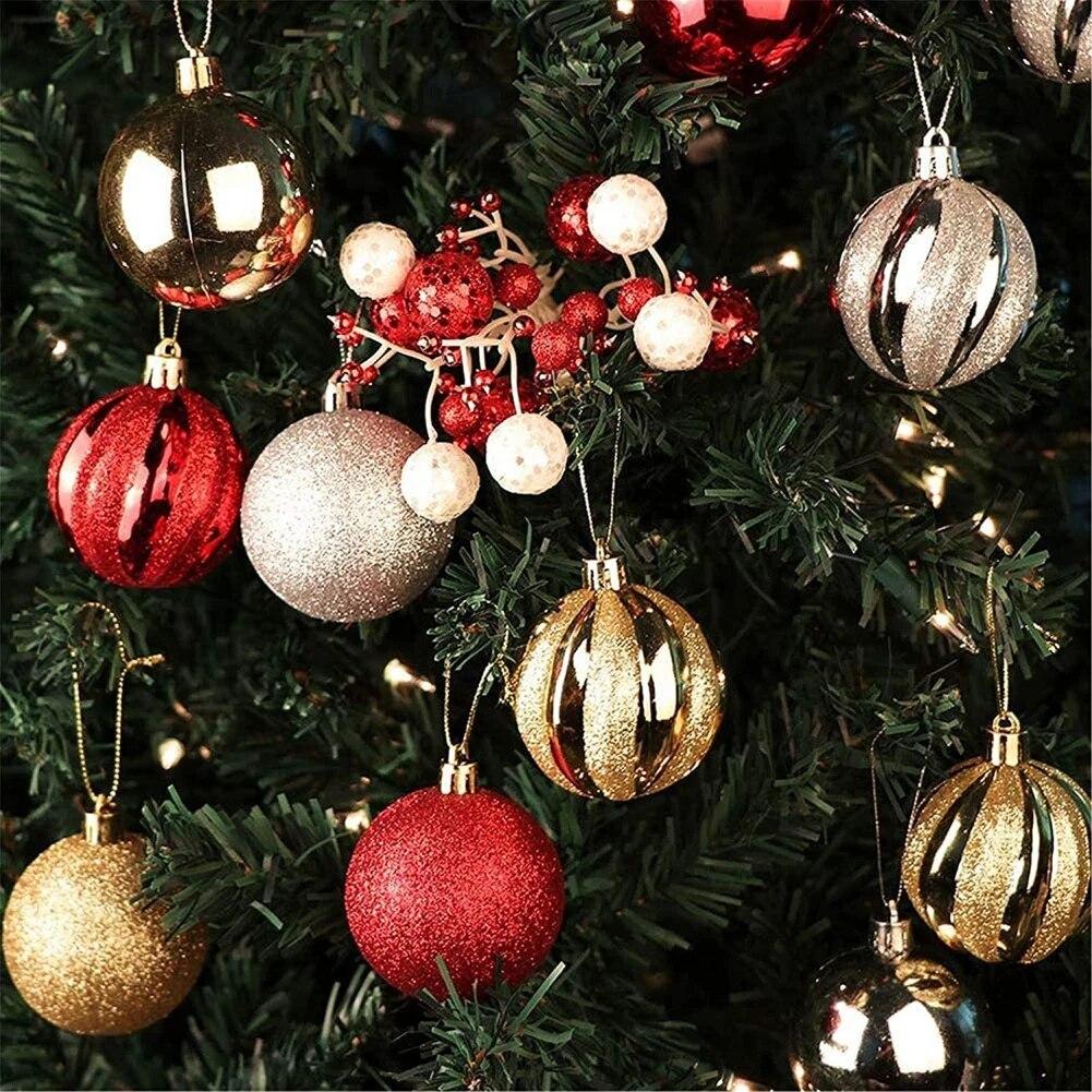 30Pcs Christmas Balls Assorted Color Christmas Tree Ornaments Balls Decorations Hanging Xmas Tree Pendants New Year Gift Noel