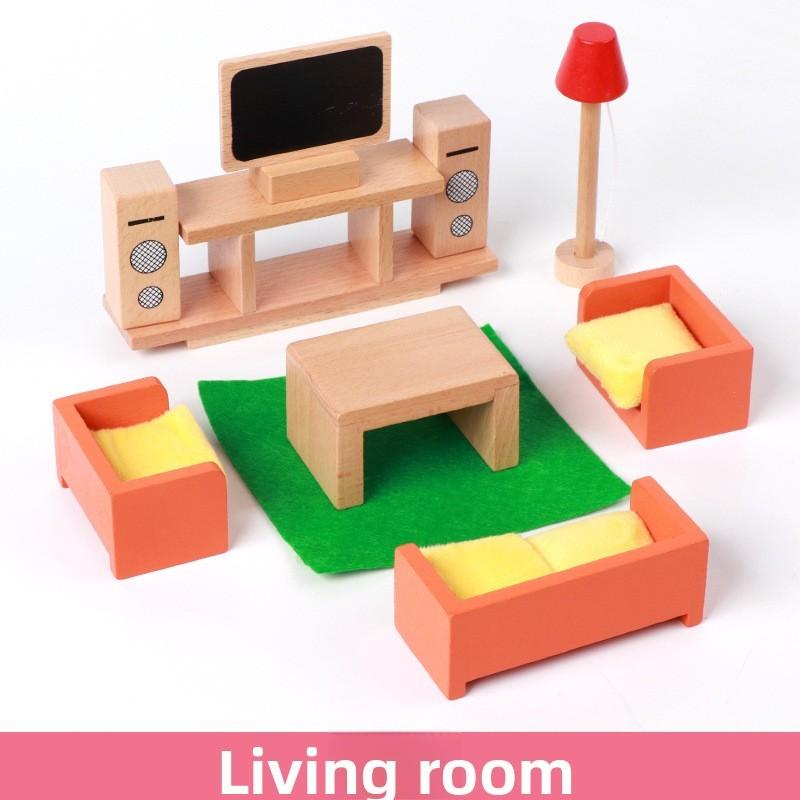 Деревянная Имитация Мини Спальни Кухни Гостиной Детский Набор Сцен Игрушек Для Творческих Детей Ролевые Игры И Взаимодействие Родителей И Детей