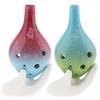 6 Holes Alto ToneC Two-tone Ocarina Ceramic Flute Instrument with Hang Rope 2 Colors Optional