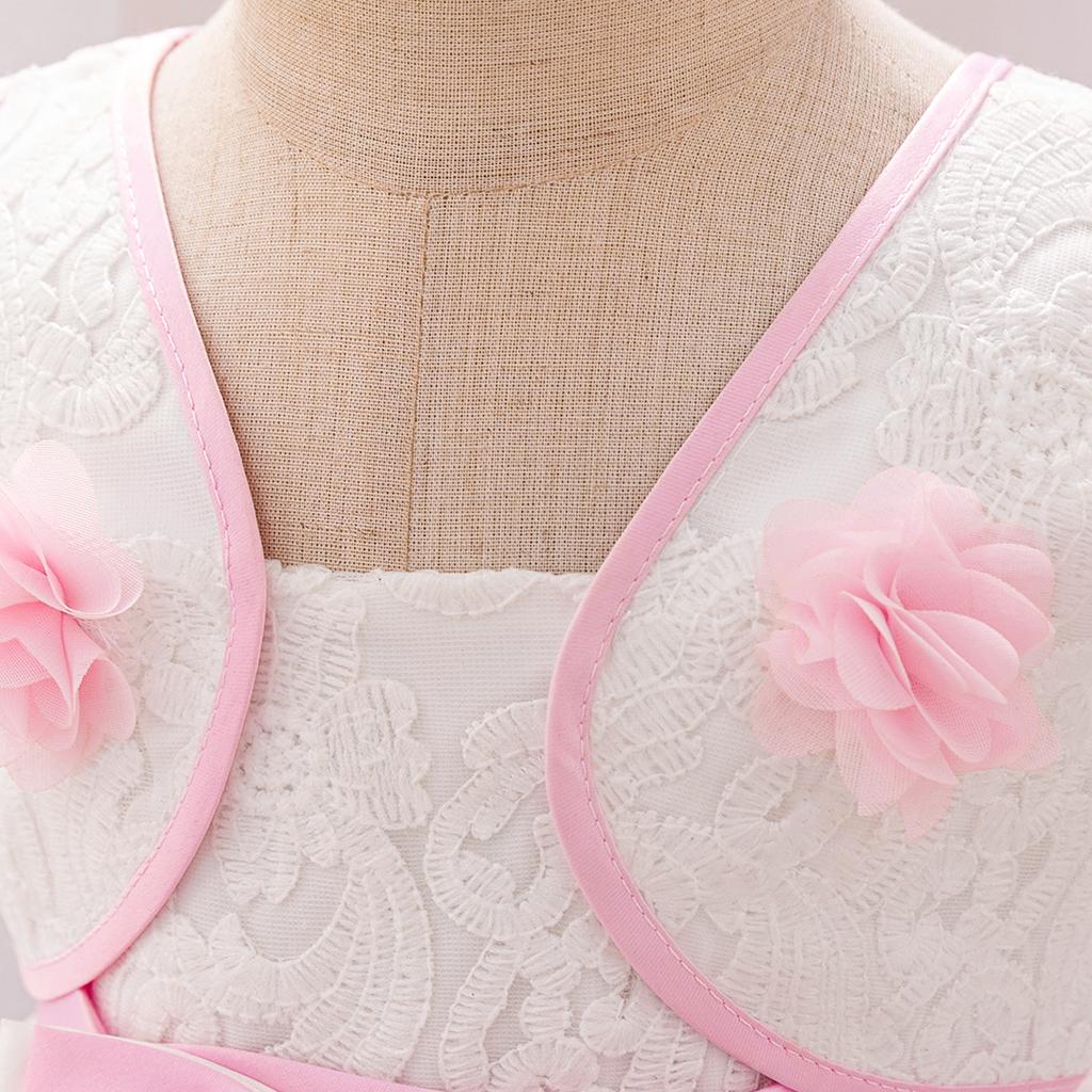 Розовое платье для крещения малышей, празднование первого дня рождения девочки, свадебное платье из тюля с бантом, платье принцессы на выпускной для детей, костюмы подружек невесты