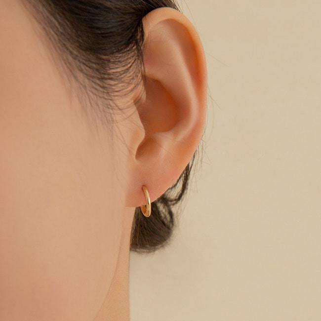 Простые круглые серьги-кольца Lunne 14K с застежкой-щелчком (14-каратное золото) A01