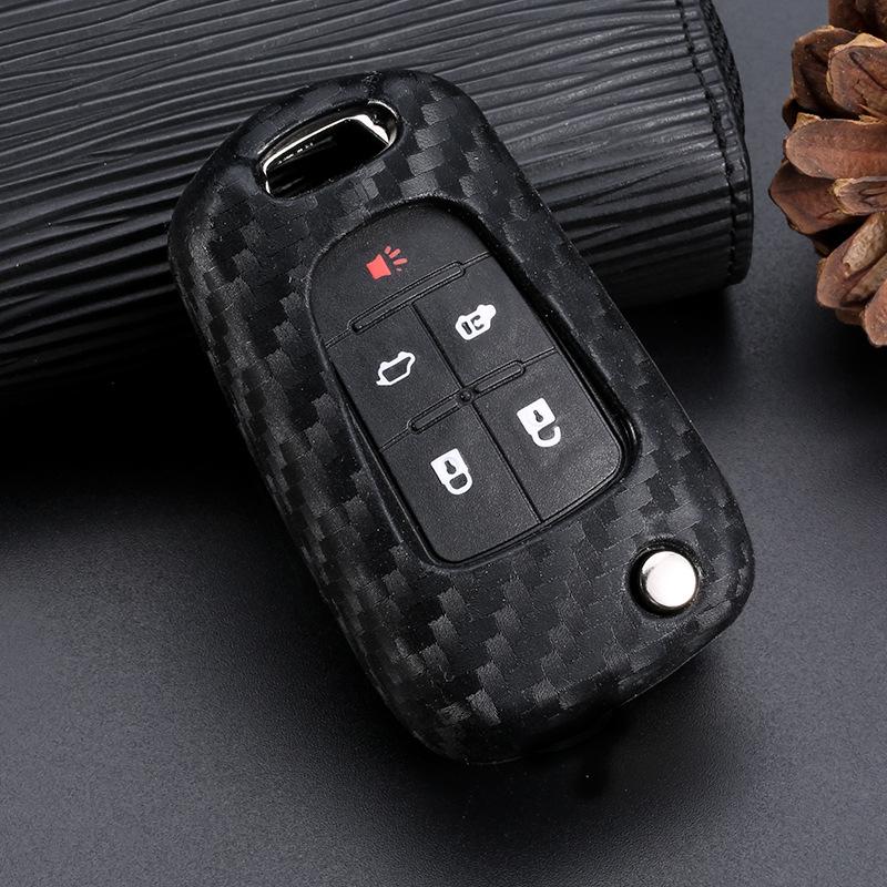 Силиконовый чехол из углеволокна для ключа Buick Excelle 15T/18T и складного ключа Chevrolet