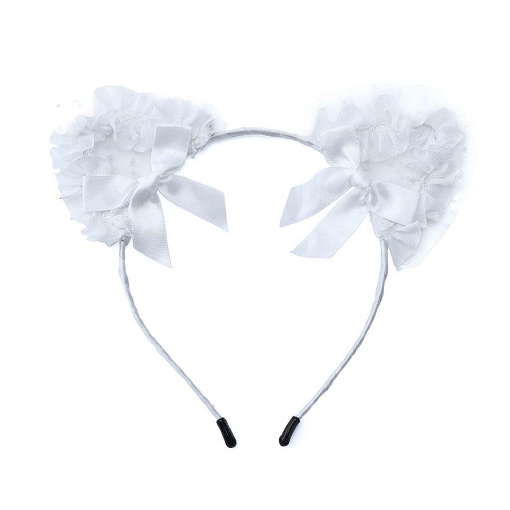 Head Bezel Cat EarsHairband Thin Hair Band Sweet Lace Headband Makeup