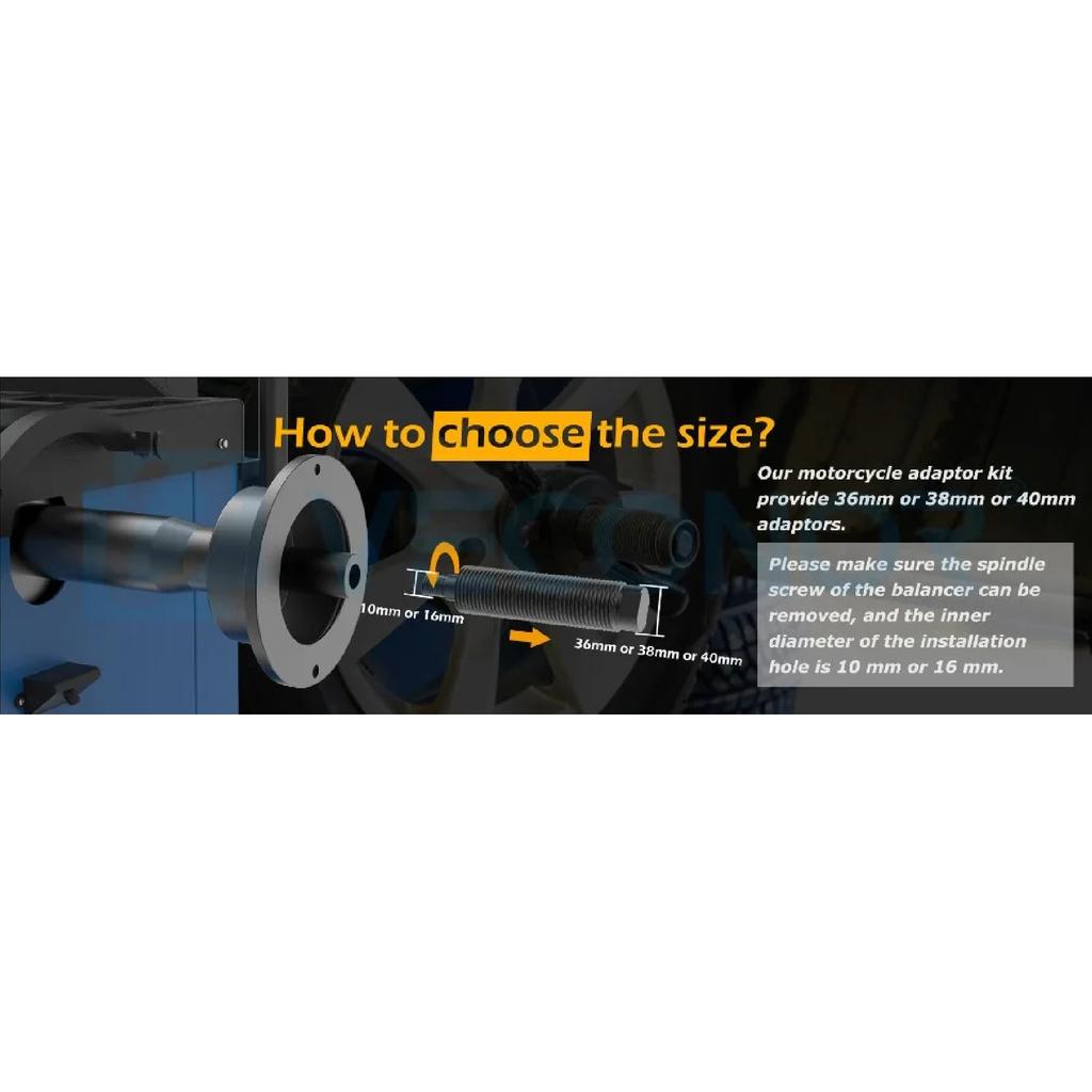 Motorcycle TIre Adaptor for Wheel Balancer with 10mm/16mm Installation Hole Motorcycle Tyre Balancing Tool 36 38 40mm Shaft Size