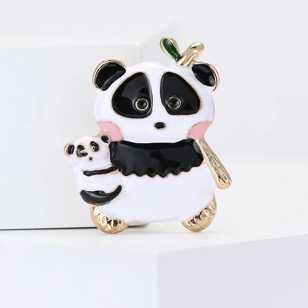 Мультяшная эмалевая брошь-панда из сплава, универсальная милая мужская и женская брошь для свитера, пальто, корсажа, декоративная булавка