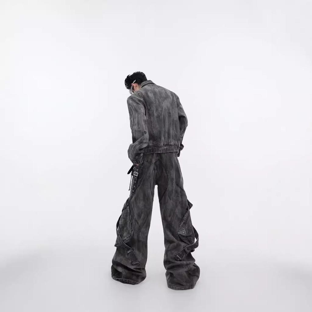 Куртка Wasteland из потертого денима в стиле ретро с массивными молниями и большими карманами – тренд 2024 года