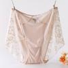 Lace High Waisted Underwear for Women Lingerie Sexy with Added Weight Enlarged Modal Satin Panties