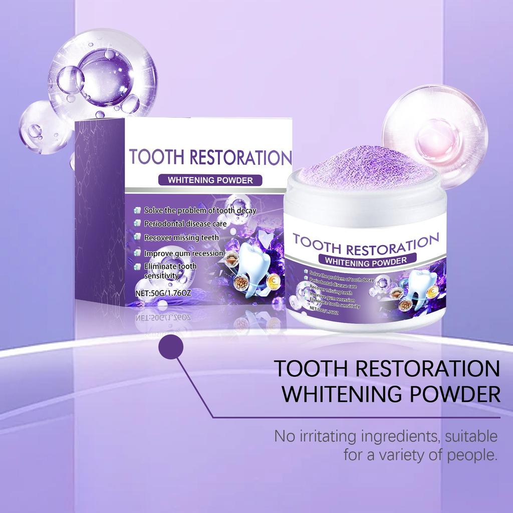 Purple Tooth Powder Cleans Tooth Stains Cleaning Care Fresh And Gentle Ingredients Care For Teeth