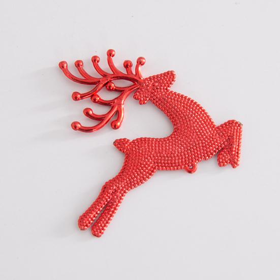 10 шт. Пластиковые подвесные украшения в виде оленей, Блестящие украшения в виде лосей для рождественской елки, Праздничные украшения для вечеринки, Рождественские подарки