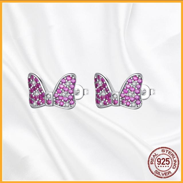 Аутентичные серьги-гвоздики из стерлингового серебра 925 пробы Plata De Ley, модные серьги-гвоздики для женщин, оригинальные сверкающие Pav Day, специальный подарок