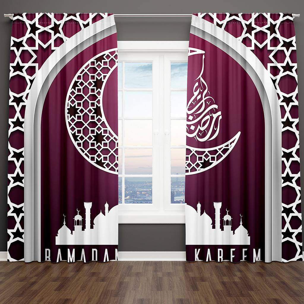 2 шт. золотые светлые роскошные темно-красные шторы на окна Рамадан Карим для детей, спальни, гостиной, ванной комнаты, кухни, двери, домашнего декора