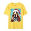 Christmas Dog Basset Hound T-Shirt Fashion Tops Tee Tops Hipster Male T Shirts Funny Cool Tee Streetwear Man