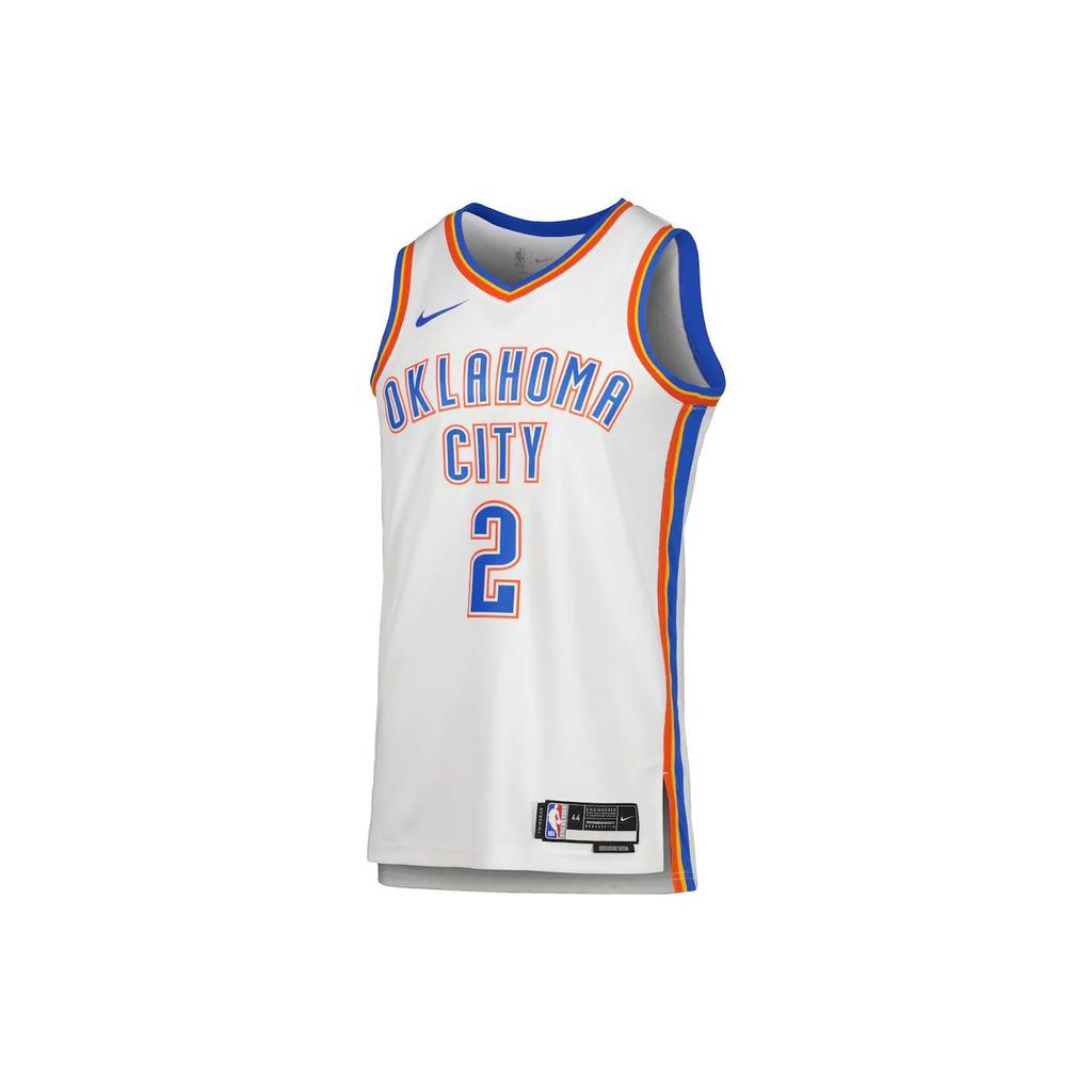 Nike Retro Logo Letter Print Sleeveless Oklahoma City Thunder Alexander No. 2 Basketball Jersey Unisex Jersey White DN2088-100