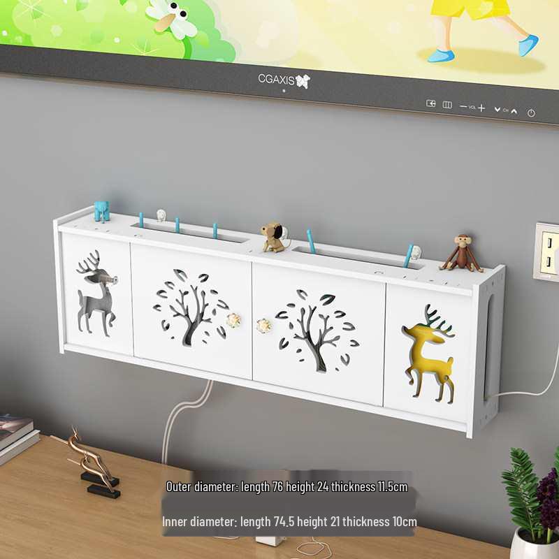 Настенная полка без сверления для Wi-Fi роутера и ТВ-приставки для гостиной/спальни