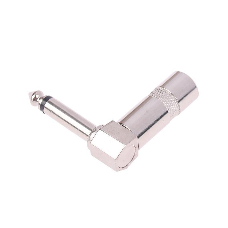 Металлический штекер 6,35 мм, угловой штекер, моно-штекер, Г-образный аудиоразъем для гитарного аудио 1/4" 6,35, 90-градусный разъем для пайки