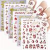 Christmas Nail Art Decals-Elk, Snowflake,Xmas Theme,Self-Adhesive Plastic Nail Embellishments with Glitter,Nail Decoration