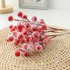 10 шт. DIY Красная Ягодная Ветка Реалистичная Многоразовая Подвеска на Елку Снежная Морозная Декор для Венок Искусственные Ягоды Падуба