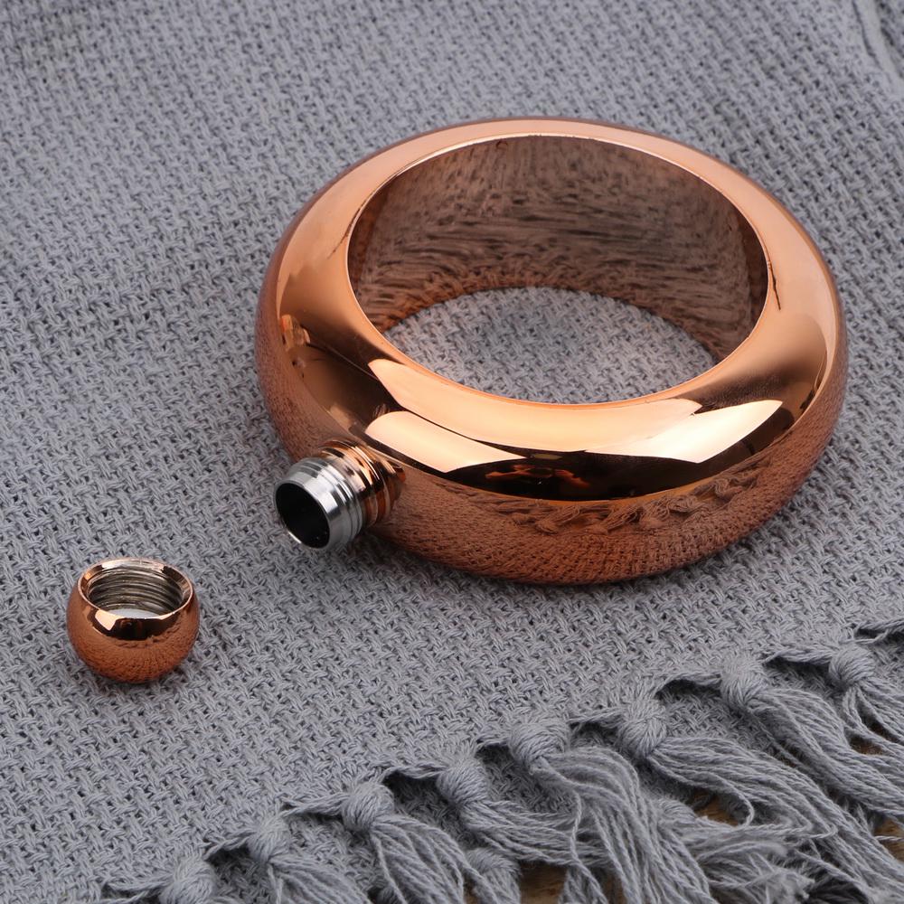 HILIFE Round Chic Hip Flask Bracelet Elegant Wine Bottle Bangle Hip Flask Stainless Steel 3.5 Oz for Whiskey Vodka Alcohol Drinkware Accessories