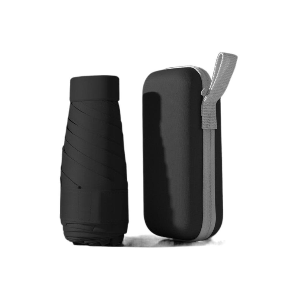 Mini Sun Umbrella 6 Fold Pocket Parasol Compact Capsule Folding Umbrella Travel Essential