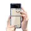 Корейский Милый Счастливый Узор Чехол для Телефона Для Samsung Galaxy Z Flip 6 5 3 4 Прозрачный Жесткий Складной Fundas Ударопрочный