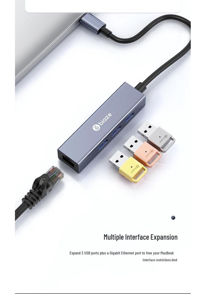 Biaze USB-C to Gigabit Ethernet Adapter for Laptop