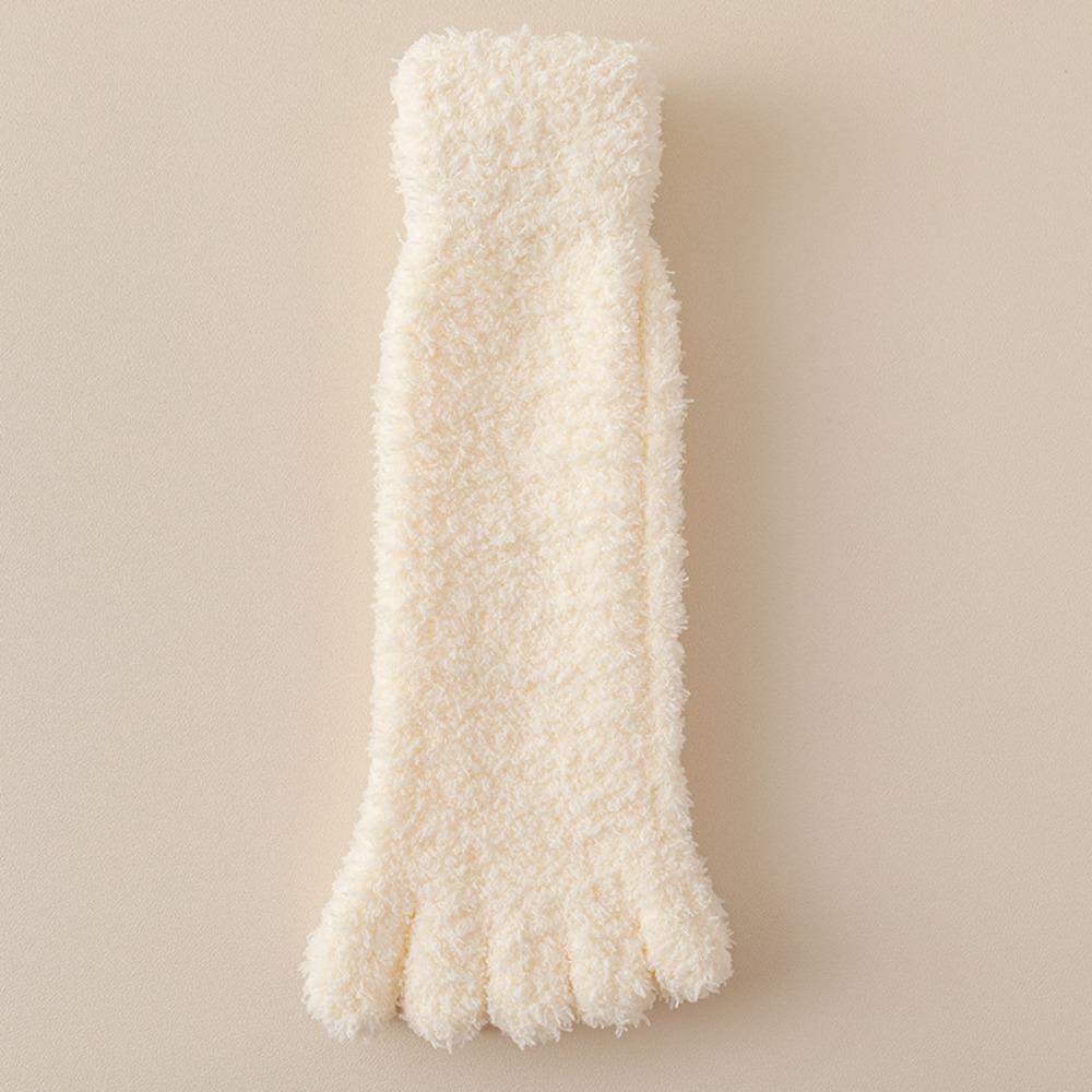 Mid Tube Five Toe Plush Socks Thickened Warm Floor Socks Women Kawaii Five Toe Fleece Socks Winter