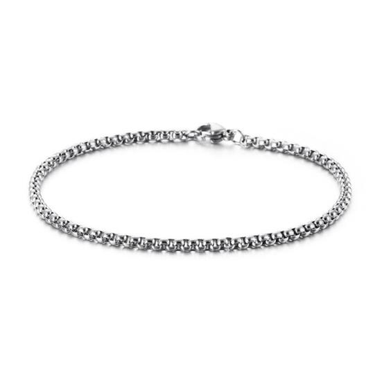 Мужской браслет с толстой полой цепочкой и карабином, однотонная полированная нержавеющая сталь, витая цепочка в стиле панк для уличных клубных вечеринок