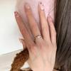 Women Open Ring Adjustable Size Cubic Zirconia Golden Ring Electroplating Smooth Twisted Finger Jewelry for Party Commuting Banquet