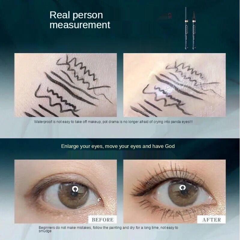 Чрезвычайно тонкая подводка для глаз, водонепроницаемая, устойчивая к поту, не легко обесцвечивается, не размазывается. Быстросохнущая жидкая подводка для глаз, косметика для начинающих студентов.